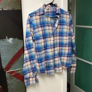 Blue collard shirt